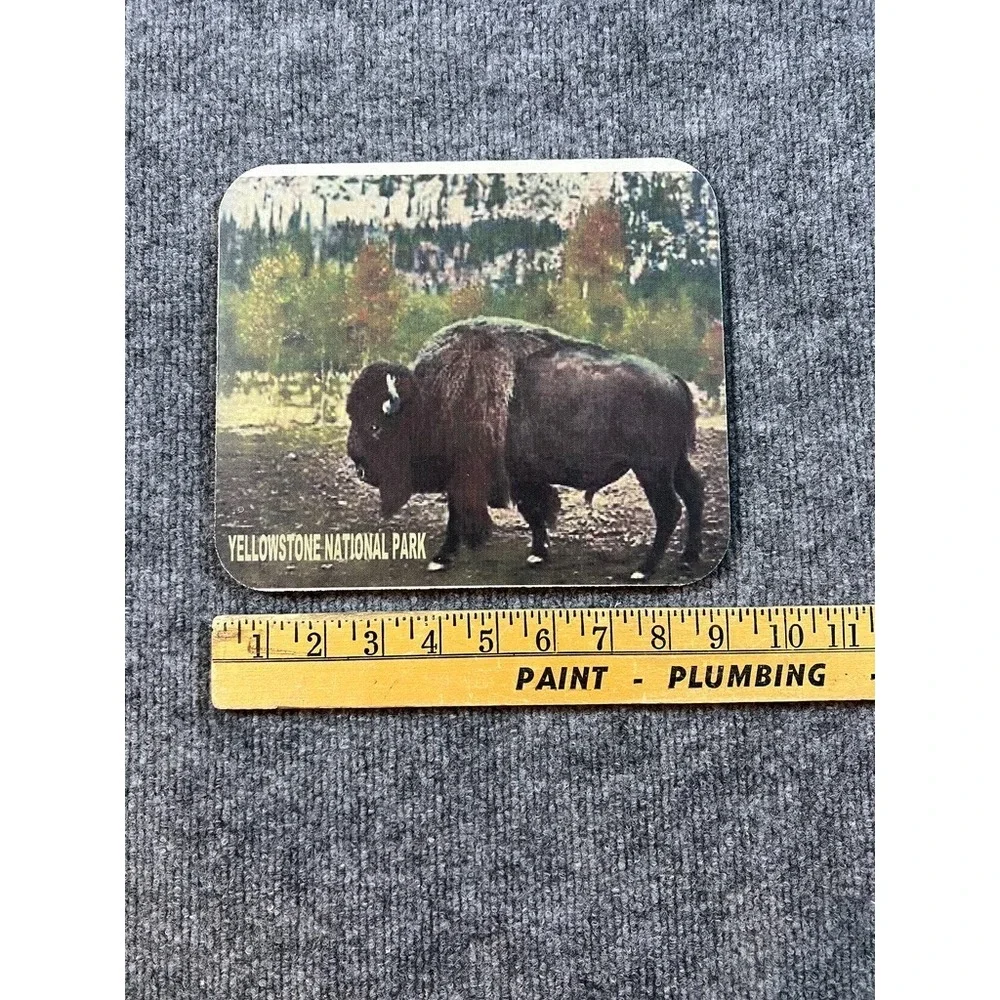 Vintage Yellowstone National Park Mouse Pad with Bison